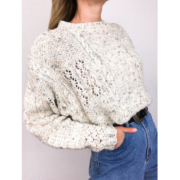Sweaters - Vintage Express Hand-Knit Sweater in Taupe | Size M